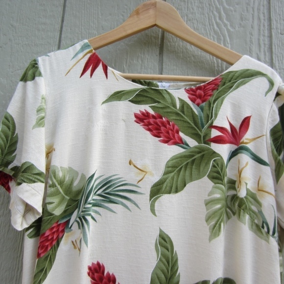 Shannon Marie Maxi Dress women's L Tropical Floral Print Made in Hawaii Summery - Picture 2 of 11